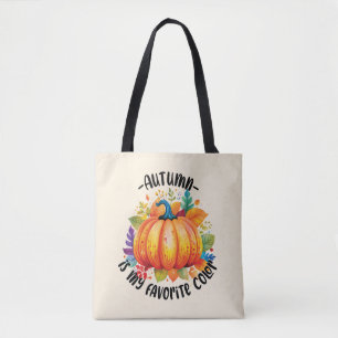 Hösten är min favorit Färg - Pumpkin och Löv Tygkasse