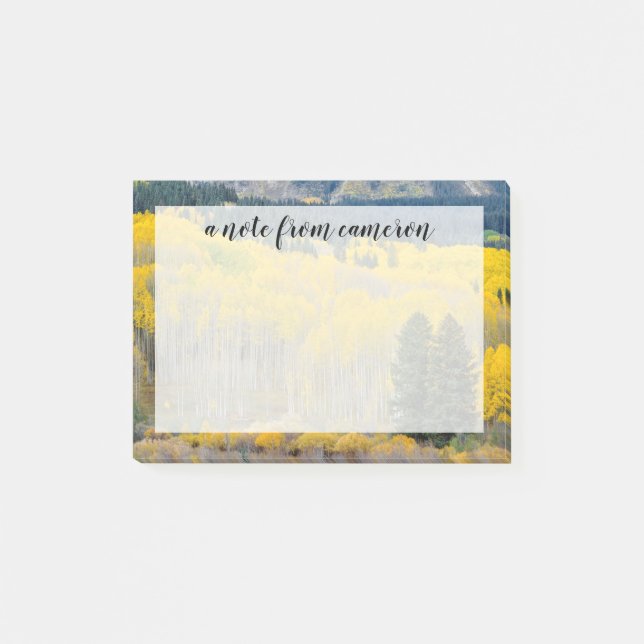 Hösten Aspen i Ruby-området Post-it Block (Framsida)