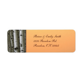 Hösten aspen träd, rustiska returetiketter returadress etikett
