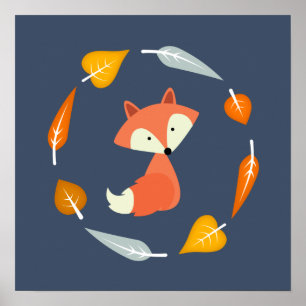 Hösten Baby Fox Poster
