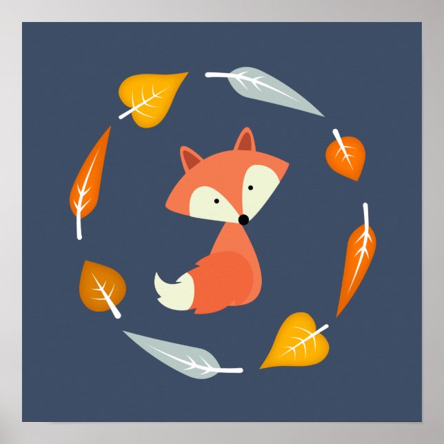 Hösten Baby Fox Poster (Framsidan)