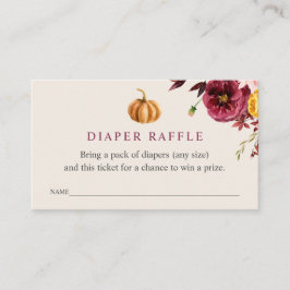 Hösten Baby Shower Diaper Raffle Biljett Tilläggskort