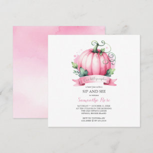 Hösten Baby Shower Little Pumpkin Sip och See Inbjudningar