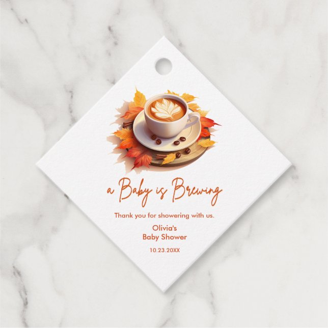 Hösten Baby sjunker i Tacken Brödschema Gåvor Etiketter (Framsida)