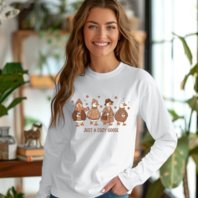 Hösten Bara en mysigt gås T Shirt (Just a cozy goose tshirt)