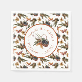 Hösten Basket i Berries tacksamma tacksamma välsig Pappersservett