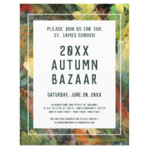 Hösten Bazaar, School eller Community Event Grönt 