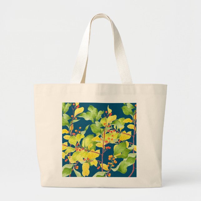 Hösten Berries på en Jumbo Tote Tygkasse (Framsidan)