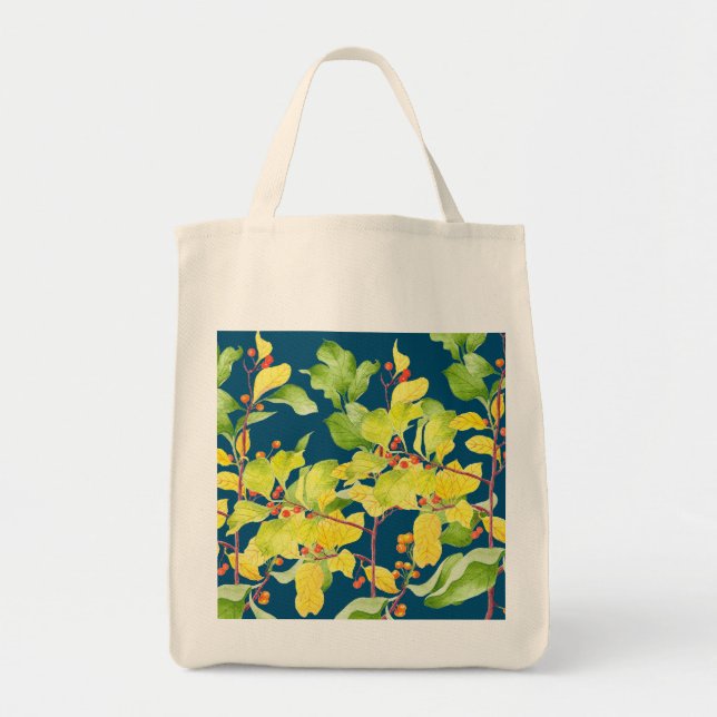 Hösten Berries på en Livsmedel Tote Tygkasse (Framsidan)