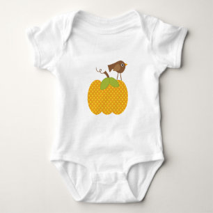 Hösten Bird på Pumpkin Baby Tee Shirt