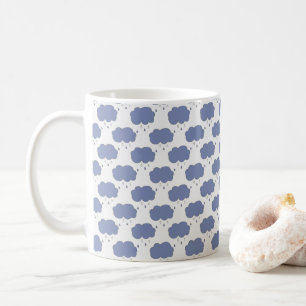 Hösten Blå regnmängd Mönster Kaffemugg