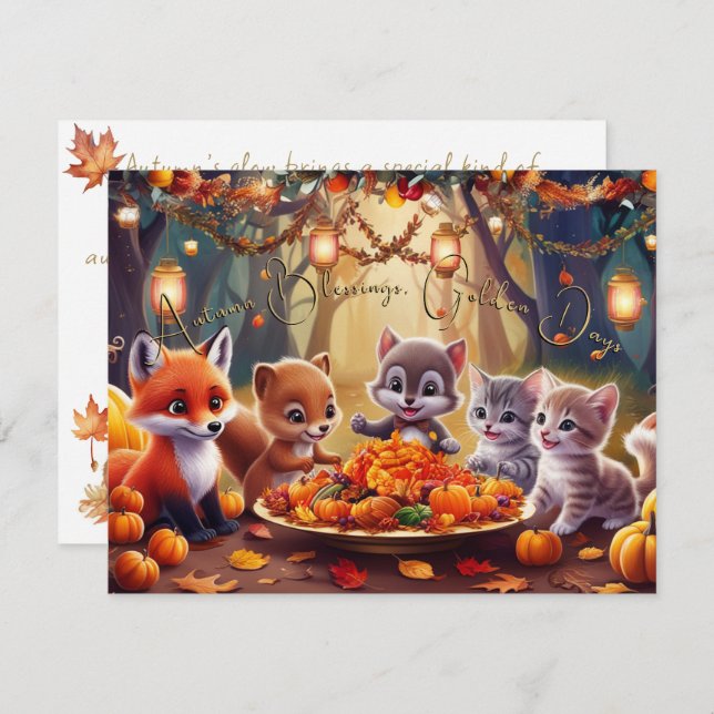 Hösten Blessings Golden Days Festive Moments Kort (Fram/baksida)