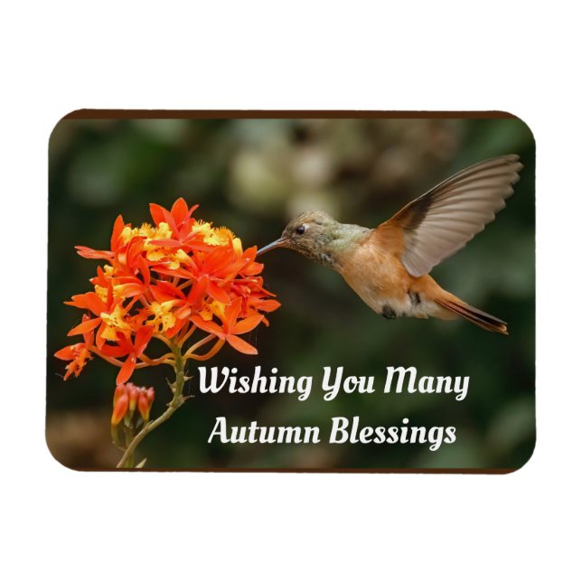 Hösten Blessings Hummingbird Flexible Magnet (Horisontell)