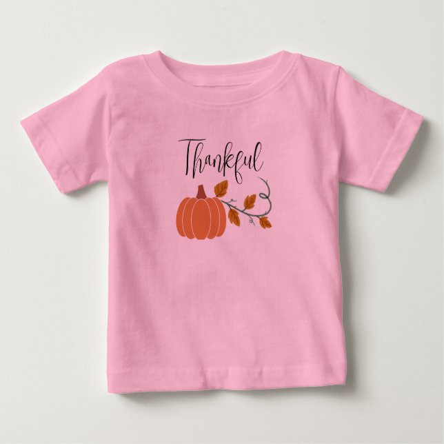 Hösten Blessings-Thankful-Småbarn T-Shirt (Framsida)