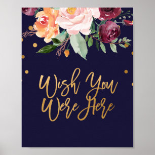 Hösten Blommigt Bröllop önskar att du var här Poster