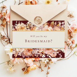 Hösten Blommigt Burgundy Bröllop Bridesmaid Frieri Inbjudningar
