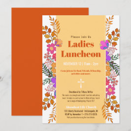 Hösten Blommigt Dam Church Luncheon in Inbjudningar
