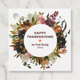 Hösten Blommigt Happy thanksgiving Gåvor Etiketter