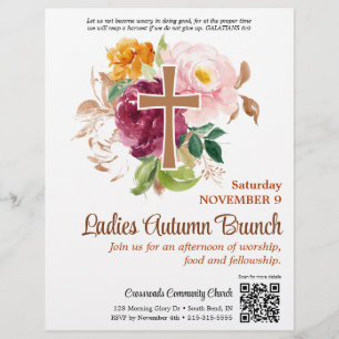Hösten Blommigt Kor Church Dam Brunch Reklamblad
