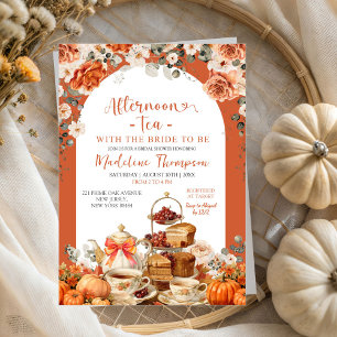 Hösten Blommigt Pumpkin Tea Party Möhippa Inbjudningar