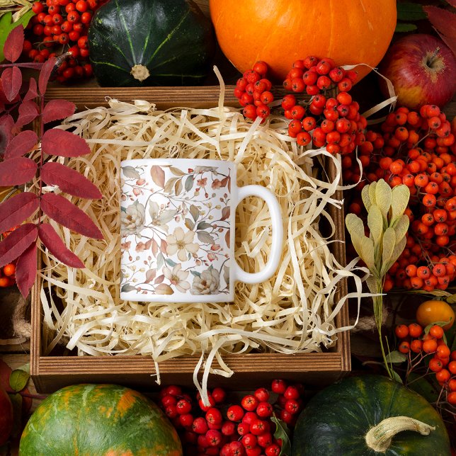 Hösten Blommigt Rustic Mugg (Skapare uppladdad)