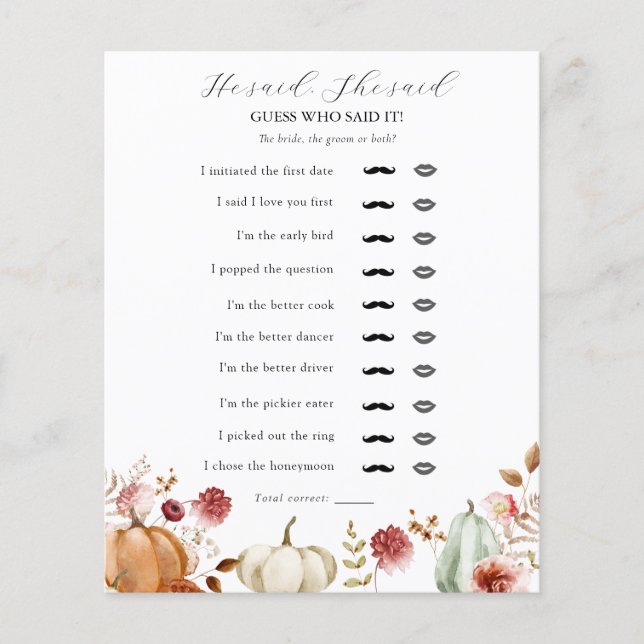 Hösten Blommigt sa hon: "Möhippa Game" (Framsida)