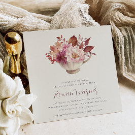 Hösten Blommigt Tekopp Fall Möhippa Tea Inbjudningar
