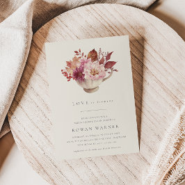 Hösten Blommigt Tekopp Fall Möhippa Tea Inbjudningar