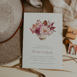 Hösten Blommigt Tekopp Fall Möhippa Tea Inbjudningar