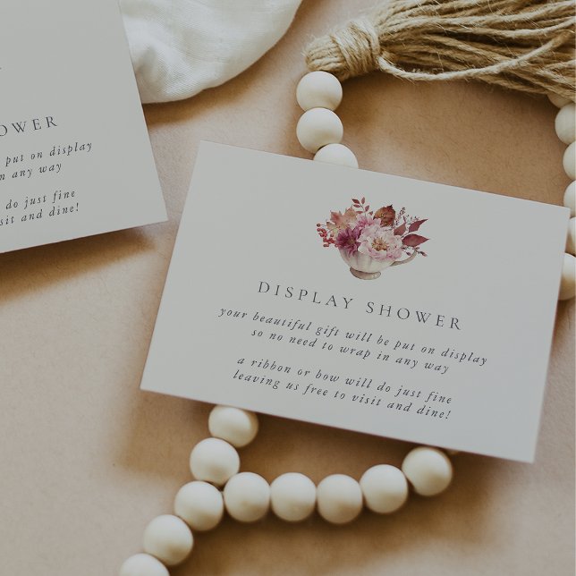 Hösten Blommigt Tekopp Fall Möhippa Visning Shower Tilläggskort (Skapare uppladdad)