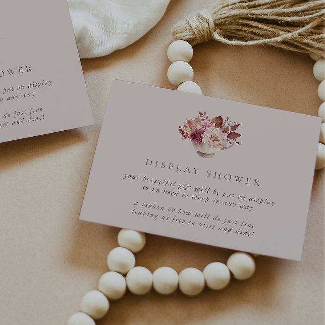 Hösten Blommigt Tekopp Fall Möhippa Visning Shower Tilläggskort (Skapare uppladdad)