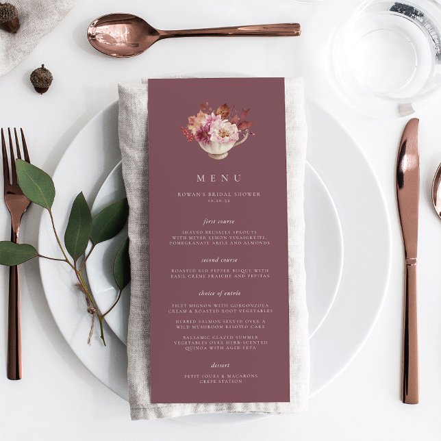 Hösten Blommigt Tekopp - Möhippan Fall Meny (Skapare uppladdad)