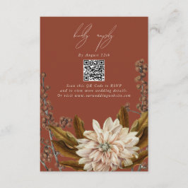 Hösten Blommigt Terracotta Fall Wedding QR-kod Tilläggskort