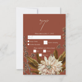 Hösten Blommigt Terracotta Watercolor Fall Wedding OSA Kort