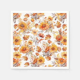 Hösten - Blommönster B01 Pappersservett