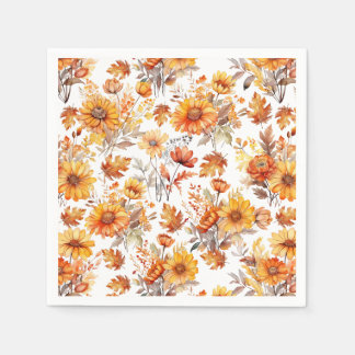 Hösten - Blommönster B01 Pappersservett