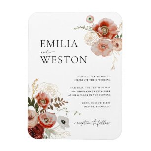 Hösten Bohemian Fall Wedding-inbjudan, magnet