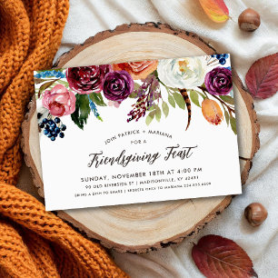 Hösten Boho Blooms Friendsgiving Party-inbjudan Inbjudningar