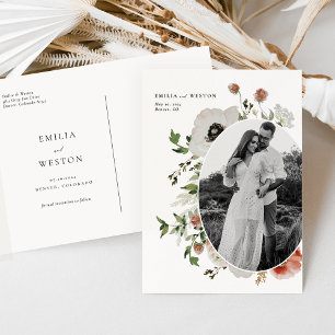 Hösten Boho Fall WedSave Spara datumvykortet Vykort