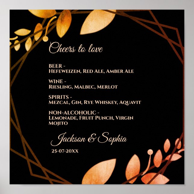 Hösten boho Modern enkel botanisk elegant Poster (Framsidan)