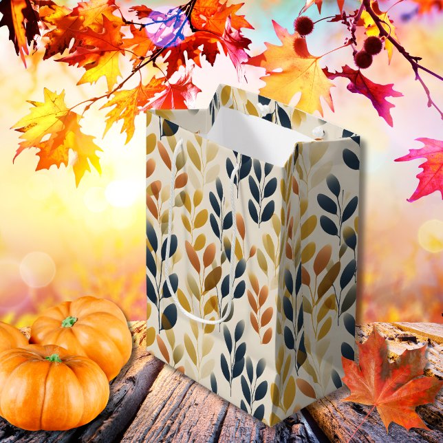Hösten Boho och Böhmen Löv (Autumn Boho and Bohemian Leaves Medium Gift Bag)