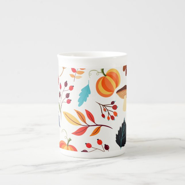Hösten Bone China Mugg Benporslin Mugg (Framsidan)