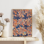 Hösten Botanicals i Jordens Neutralter och flottan Poster<br><div class="desc">En modig botanisk utformning av rosettes i blommigt i en höstpalett med blåsor och beige i rik färg.</div>