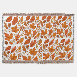 Hösten Botaniskt - Vintage Höst löv Filt