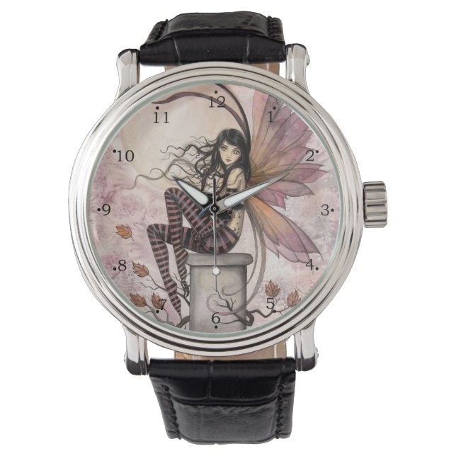 Hösten Breezes Fairy Fantasy Art Armbandsur (Framsida)