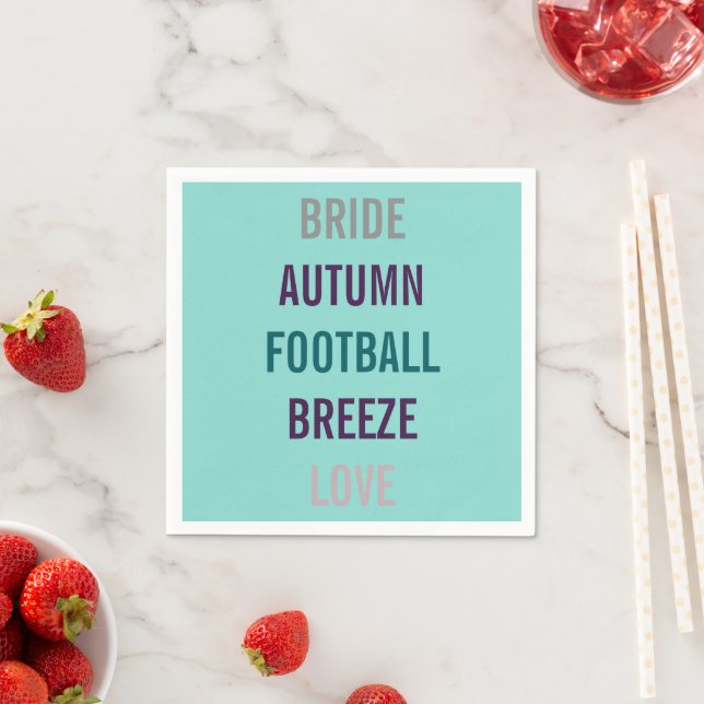 Hösten Bride Kärlek Fall Teal Blue-Möhippa Pappersservett (Insitu)