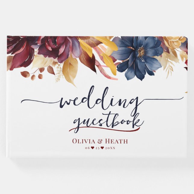 Hösten Bröllop, Burgundy Gästböcker (Framsida)