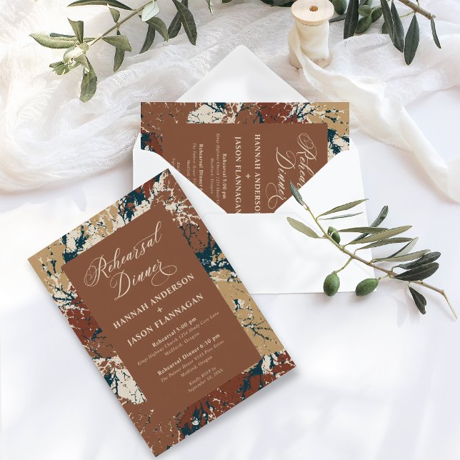 Hösten Bröllop Rehearsal Dinner Caramel Russet Inv Inbjudningar (Skapare uppladdad)