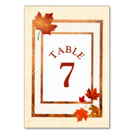 Hösten Bröllop Söt Fall Bordsnummer Card