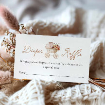 Hösten Burgundy Blommigt Diaper Raffle Biljett